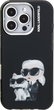 Etui Karl Lagerfeld IML Aquarelle Karl & Choupette & Logo do iPhone 16 Pro Black (3666339464769) - obraz 3