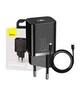 Зарядний пристрій Baseus Super Si Quick Charger 30W USB Type-C Quick Charge 3.0 чорний - зображення 4