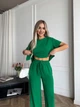 Жіночий літній прогулянковий костюм із крепу футболка і брюки Uaclothes 50-52 Зелений (like33391-136041358) - изображение 2