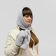 Капюшон женский капор ангора флис колпак зима теплый серый - изображение 5