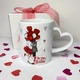 Керамическая кружка с принтом “Be my Valentine” с ручкой в форме сердца, подарок ко Дню влюблённых - изображение 2