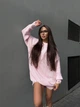 Вязаный свитер свободного кроя Оne size 42-48 Розовый 1010 - изображение 1