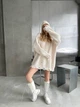 Вязаный свитер свободного кроя Оne size 42-48 Молочный 1010 - изображение 2