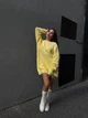 В'язаний светр вільного крою Оne size 42-48 Жовтий 1010 - зображення 2