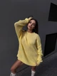 В'язаний светр вільного крою Оne size 42-48 Жовтий 1010 - зображення 6