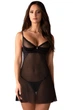 Пеньюар прозорий з трусиками Obsessive Stelisa Chemise XL/XXL Чорний - зображення 1