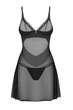 Пеньюар прозорий з трусиками Obsessive Stelisa Chemise XL/XXL Чорний - зображення 4