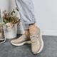 Женские кроссовки ITstyle кожаные Бежевые 38 (50643) - изображение 9