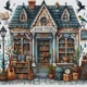 Набір для вишивання за нанесеною на канву схемою "Book Store".AIDA 14CT printed, 30*30 см - зображення 1