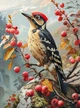 Набор для вышивания по нанесённой на канву схеме "Woodpecker".AIDA 11CT printed , 36*46 см - изображение 1
