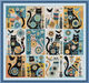 Набір для вишивання за нанесеною на канву схемою Twelve Black Cats. AIDA 14CT printed , 46*43 см - зображення 1
