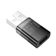 Адаптер USB A на USB C Hoco UA36C чорний для заряджання та передачі даних 5V 2A 3A з підсвічуванням та текстурою - зображення 3