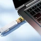 Адаптер USB A на USB C Hoco UA36C чорний для заряджання та передачі даних 5V 2A 3A з підсвічуванням та текстурою - зображення 7