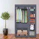 Складной тканевый шкаф для хранения одежды с полками Storage Wardrobe 68110 Серый - изображение 2
