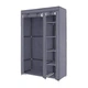 Складной тканевый шкаф для хранения одежды с полками Storage Wardrobe 68110 Серый - изображение 3
