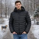 Куртка с подогревом USB, капюшоном и теплоизоляционной подкладкой, теплая электрическая зимняя термокуртка с 3 режимами электроподогрева для зимы, туризма, отдыха, работы и рыбалки, унисекс, XL Черная, YKZM-62-XL-Black - изображение 5