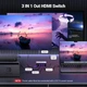 Комутатор Switch Ugreen HDMI 2.1 Switch 3 in 1 Out 8K@60Hz 4K@144Hz, 8K HDMI-перемикач Black (CM624) - зображення 2