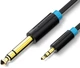 Кабель аудіо Vention minijack 3.5 мм — Jack 6.35 мм 2 м Black (BABBH) - зображення 1