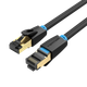 Патч корд Vention сетевой кабель RJ45 Cat8 SFTP 40 Гбит/с круглый 0.5 м Black (IKABD) - изображение 1