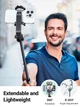 Штатив-монопод для селфі UGREEN Perche Selfie Bluetooth 3 в 1 зі знімним бездротовим пультом ДК Black (LP586) - зображення 2