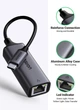 Мережевий адаптер Ugreen USB C to Rj45 Ethernet Adapter 1000 Мбіт/с Grey (RJ45) - зображення 6