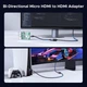 Кабель Ugreen Micro HDMI штекер to HDMI 2.1 Adapter 8K@60Hz 4K@240 двунаправленный Black (HD182) - изображение 8