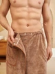 Банный комплект для мужчин микрофибра 85х150 Бежевый (Д-novo-m-sauna-0040) - изображение 8