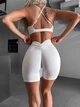 Спортивный костюм «Brazilian» (топ с чашками и шорты с пуш-ап эффектом), белого цвета, размер L - изображение 4