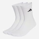 Набор женских носков высоких хлопковых Adidas JZ0530 40-42 3 пары Белый (4068821168152) - изображение 1