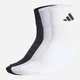 Набор женских носков высоких хлопковых Adidas KC9631 40-42 3 пары Черный/Серый/Белый (4068819630968) - изображение 1