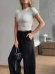 Базовые женские классические брюки черные 42-44 р4942.391 - изображение 4