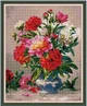 Набор для вышивания по нанесённой на канву схеме "Peonies". AIDA 14CT printed 40*48 см - изображение 1