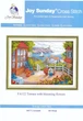 Набор для вышивания по нанесённой на канву схеме "Terrace with blooming flowers".AIDA 14CT printed , 44*33 см - изображение 2