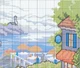 Набор для вышивания по нанесённой на канву схеме "Terrace with blooming flowers".AIDA 14CT printed , 44*33 см - изображение 4