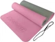 Килимок для йоги та фітнесу EasyFit EF-1924-PKGY TPE+TC ECO-Friendly 183х61х0.6 см двошаровий каремат Рожевий з сірим (56003732) - зображення 9