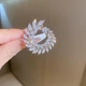Брошка зі стразами "Diamond Leaves", срібло - изображение 1