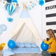 Namiot dla dzieci Springos Tipi Błękitny w gwiazdki TIP06 (5907719428703) - obraz 16