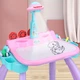 Детский мольберт для рисования с проектором A-toys Projector Art 2 в 1 Игровой столик со стульчиком, 6 проекционных дисков, цифры, буквы Фиолетовый - изображение 2