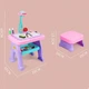 Детский мольберт для рисования с проектором A-toys Projector Art 6300 2 в 1 Игровой столик со стульчиком, 6 проекционных дисков, цифры, буквы Фиолетово-Розовый - изображение 5