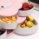 Обертова складна цукерниця з підставкою для телефону 2 ярусу Candy Box Flower для цукерок і фруктів Рожевий - зображення 6