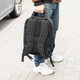 Рюкзак сумка чоловічий PROFI Black чорний міський для ноутбука 15.6 з міцної тканини Cordura та фурнітурою YKK - зображення 7