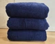 Набор турецких махровых однотонных полотенец Zeron 3 штуки 50х90 Dark Blue плотность 500 г/м2 - изображение 1