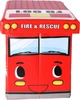 Skrzynia na zabawki Hedo z pufą Wóz strażacki (5904041123559) - obraz 3