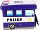 Skrzynia na zabawki Hedo z pufą Wóz policyjny (5904041123542) - obraz 4