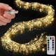 Гирлянда светодиодная на USB 1000LED 5м 20 нитей теплый белый с пультом 8 режимов для новогодней елки - изображение 1