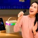 Бездротова Bluetooth колонка караоке з підсвічуванням та двома мікрофонами стерео акустика K18 бежева - зображення 7