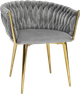 Krzesło welurowe Hedo Glamour Szare (5907184130132) - obraz 1
