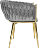 Krzesło welurowe Hedo Glamour Szare (5907184130132) - obraz 3
