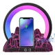 Настільна лампа нічник з бездротовою зарядкою світлодіодна RGB акумуляторний білий AD-2272 з колонкою та будильником - зображення 1