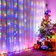 Різнокольорова смарт гірлянда завіса 3x2м 400 LED з пультом USB для вікон RGB динамічна - зображення 8